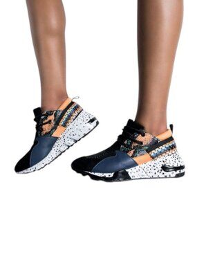 Steve Madden Cliff Sneaker Aztec Animal Print Platform Women's 7.5 New w/o Box